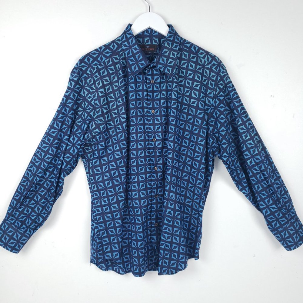 Etro Milano 100% Linen Button Front Shirt Size 45 Made in Italy